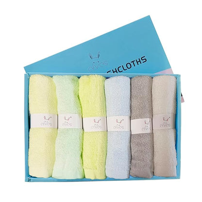 elves Baby washcloth, Soft orgainc Bamboo Viscose Wash Cloth, Small washcloth for Baby & Newborn, Baby Bath Essentials, face Towel, face clohts for Baby (Rainbow_boy)