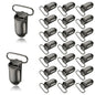 25 PCS 1" Suspender Clips Metal Pacifier Clip Holder for Pacifiers DIY Baby Girl Toy Bibs Garter Making Supplies (Gunmetal, Bulk)