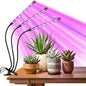 Indoor Plant Grow Light, Full Spectrum Clip Plant Lamp with Red, Blue, White Light, Plant Growing Light with Flexibel Gooseneck, 4/8/12/18H Timer, 10 Brightness Levels, 3 Lighting Modes, 3 Head