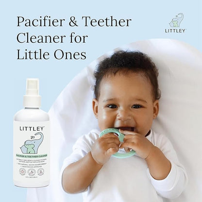 Littley Pacifier & Teether Cleaner | Alcohol‑Free HOCl Spray for Baby Pacifiers, Teethers, Bottles & High‑Touch Toys | Fragrance‑Free | Portable Travel Size |  8 oz