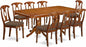 East West Furniture NANA9-SBR-C 9 Piece Kitchen Table Set Includes a Rectangle Dining Table with Butterfly Leaf and 8 Linen Fabric Dining Room Chairs, 40x78 Inch, Saddle Brown