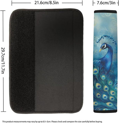 Animal Peacocks Seat Belt Cover Pad 2 Pack Auto Seat Shoulder Protector Belt Cover Pad for Women Animal Auto Seat Belt Cushion Pads Universal Shoulder Strap Pad Vehicle Seatbelt Cover