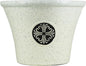 Garden Elements Round Plastic Logo Modern Planter, Beige, Large 14.75"