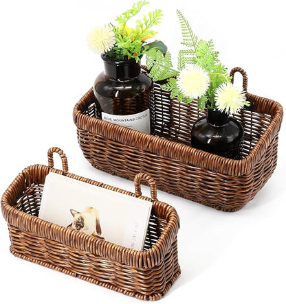 AceList Wall Hanging Basket, Boho Style Hand-Woven Hanging Storage Baskets