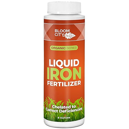 Bloom City's Organic Liquid Iron - Liquid Iron for Lawn - Chelated Iron for Plants, 1/2 Pint (8 oz)