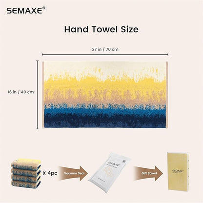 SEMAXE Hand Towels for Bathroom, 100% Cotton Towels