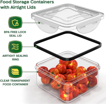 RockBerry 50 Pcs Large Food Storage Containers