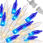 LAMPHOME Blue Clear Christmas String Lights, 100 ct 20FT Incandescent Mini Fairy Lights Set, UL Certified White Wire Lights for Indoor Outdoor Halloween Holiday Home Xmas Tree Patio Décor