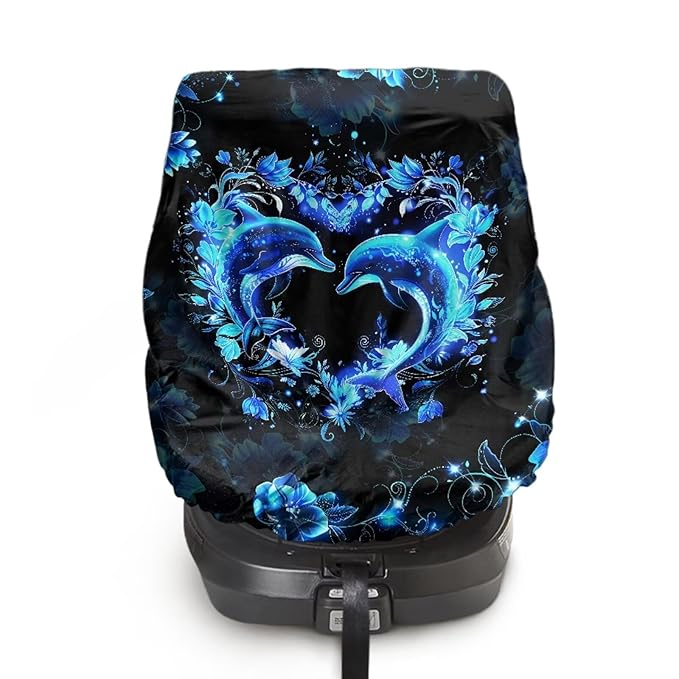 Car Seat Cover for Baby Carseat, Wear-Resistant Dolphin Car Seat Sun Shade Cover, Easy to Install, Universal Sun Protection Reflector UV Ray Helpers