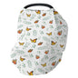 Butterflies Green Leaves Baby Car Seat Covers Spring Garden Stretchy 5-in-1 Cover Adjustable Car Canopy Cover Boho Greenery Breathable Nursing Cover-Up