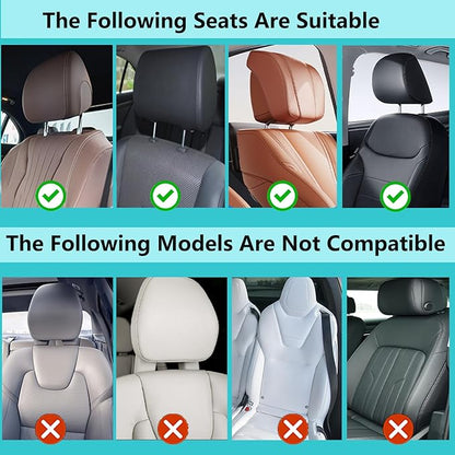 Car Headrest Pillow, 180 Degrees Adjustable Car Seat Headrest with Memory Foam, Head Rest Pillow for Car Suitable for Adults and Children to Sleep While Traveling, Black
