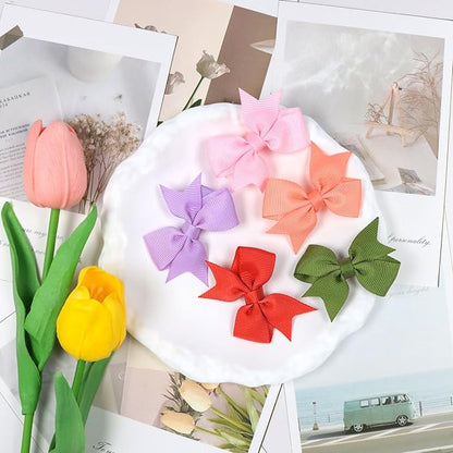 Baby Hair Clips for Girls 40PCS - 2" Girls Fully Lined Bows Hair Pins Tiny Hair Bows Alligator Clips for Baby Girls Infants Toddlers 40 Colors