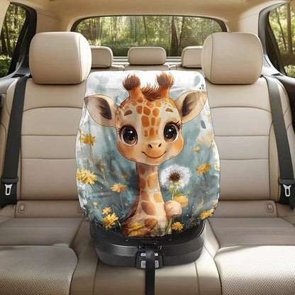 XYZCANDO Deer Print Carseat Cover for Baby Girl Cute Summer Carseat Cover Protect from Sun/Hot Days Waterproof Baby Car Seating Sun Shade Cover for Most Vehicle Gift for Birthday