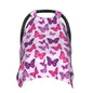 Butterfly Car Seat Canopy Cover for Baby, Nursing Cover for Newborn, Pink Butterfly Baby Girl Stuff Stroller Cover for All Seasons