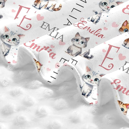 Custom Baby Car Seat Canopy Personalized Car Seat Covers with Name for Baby Boys Girls Customized Cat Nursing Breastfeeding Cover Infant Carseat Canopies Newborn Minky Baby Blanket