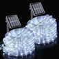 JMEXSUSS 2 * 200 LED White Solar Rope Lights, 66ft IP 65 Waterproof Solar String Light Outdoor, 8 Modes Christmas Lights for Camp Trampoline Ladder Slide Tent