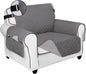 PureFit Reversible Sofa Cover Water Resistant Chair Couch Cover, Machine Washable Furniture Cover with Non-Slip Foam and Adjustable Strap for Dogs, Pets (Chair, Gray/Light Gray)