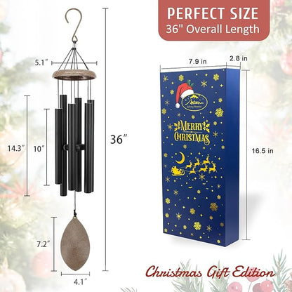 ASTARIN Wind Chimes for Outside, All Metal Tuned Wind Chime Outdoors, Sympathy & Memorial Wind Chimes for Mom Dad, Leaf Design, Box Included