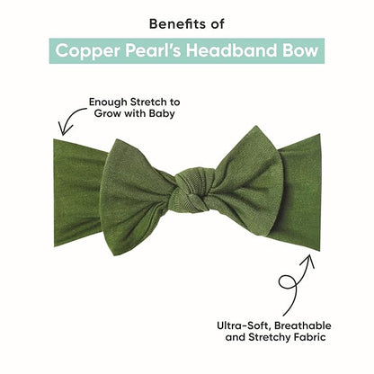 Copper Pearl Baby Bows: Stylish Headbands for Baby Girls, Premium Soft and Stretchy Baby Headbands, Perfect for Newborns, Trendy Designs - Lacie