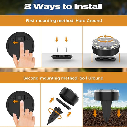 vighep Mini Solar Ground Lights, 12 Pack 2.2 Inch Solar Lights Outdoor Waterproof, Mow‑Over Safe, Upgraded LED Flat Landscape Lighting for Outside Pathway Garden Patio Yard Driveway,Cold White