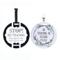(Three Little Tots) No Touching Baby Car Seat and Stroller Two Pack- Baby Safety No Touching Car Seat Sign, Stroller Sign, Newborn Car Seat Tag- CPSIA Safety Tested (Eucalyptus/Black & White)