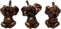 Nature's Mark 3 Baby Elephants See No Evil Hear No Evil Resin Statue Figurine Home Decorative Accent Decor