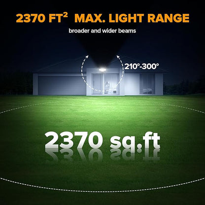 LUTEC 80W 9000LM Flood Lights Outdoor, Hardwired Switch Controlled LED Security Lights with 4 Heads, IP65 Waterproof, 5000K Daylight for Garage, Yard, Patio (Black)