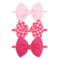 YanJie 3PCS 4.5’’ Checkered Bows for Baby Girls Headbands Hot Pink Headband Pink Hair Accessories for Girls Newborn Girl Clothes Baby Girl Outfits