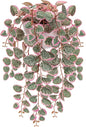 Briful Faux Hanging Plants 17'' Artificial String of Heart Vines with Semicircle Wall Mount Planter Fake Draping Plants for Home Office Room Shelf Wall Hanging Decor