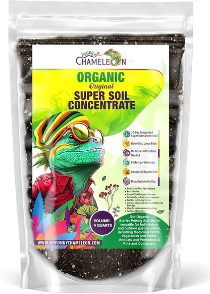 Organic Original Super Soil Concentrate with Mycorrhizae – Living Soil Boosts Roots & Buds for Seeds & Clones - Indoor & Outdoor Growing - Mix 1:4 with Topsoil Potting Soil(4 quarts)