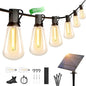 OHLUX 35FT Solar Globe String Lights Outdoor, Waterproof Solar Patio Lights with Remote, 17 Shatterproof LED Filament ST38 Bulbs, 2200K Soft White Dimmable Edison Hanging Lights for Gazebo Deck