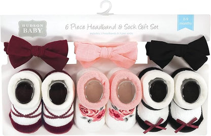 Hudson Baby Girl's Headband and Socks Giftset