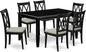 East West Furniture DUCL7-BLK-C 7 Piece Dining Room Furniture Set Consist of a Rectangle Dining Table and 6 Linen Fabric Upholstered Chairs, 36x60 Inch, Black
