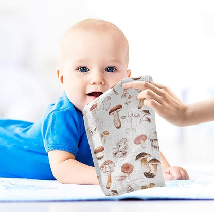 vvfelixl Baby Washcloths Cotton Different Mushrooms Baby Muslin Washcloths Soft Baby Face Towel for Newborn Infants Baby Wipes, 11.8 X 11.8 Inch, 5 Pack