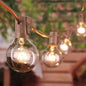 G40 Outdoor String Lights, 50Ft Hanging Outdoor Patio Lights with 53 Clear Globe Bulbs (3 Spare), Connectable Backyard Lights for Indoor Outdoor Porch Balcony Party Commercial Decoration- Brown Wire