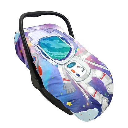 Cute Cartoon Infant Car Seat Covers, Soft Warm Breathable and Windproof Canopy for Baby Car Seat (Cute Astronaut)