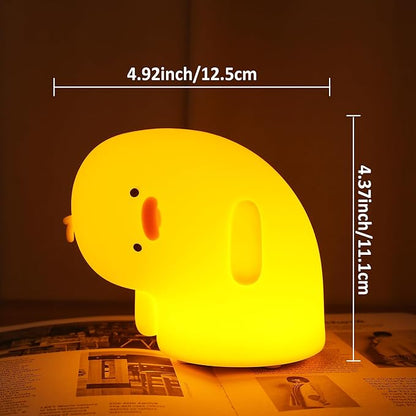 Attivolife Duck Night Light, Silica Gel Nursery Bedside Lamp with Dimmable Rechargeable Timer, Great Decor Piece for Bedrooms, Study, Creative Gift Idea Appeals to Mother Kids Friends Family