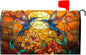 Artistic Birds Mailbox Covers Fall Autumn Mail Box Wraps Magnetic Standard Size 21x18 inch Vintage Floral Sun Mailbox Cover for Garden Outdoor Yard Decor