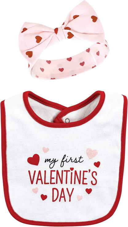Hudson Baby Unisex Baby Cotton Bib and Headband Set