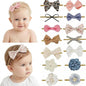 Baby Girl Headbands Nylon Flower Elastic Hairbands 14pcs Hair Accessories Gift for Newborn Infant Toddlers (White)