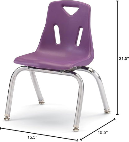 Jonti-Craft Berries 8142JC1004 Stacking Chair with Chrome-Plated Legs, 12" Height, Purple