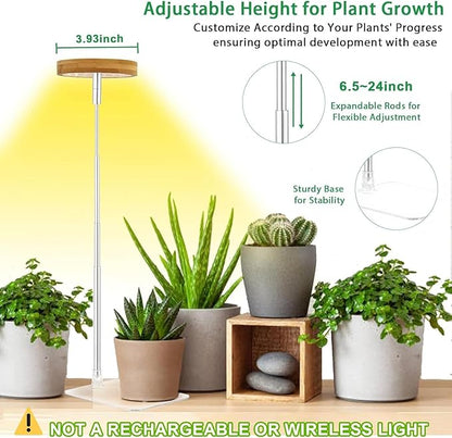 yadoker Halo Plant Grow Light,LED Growing Light Full Spectrum for Indoor Plants,Height Adjustable, Automatic Timer, 5V Low Safe Voltage,Idea for Small Plants(3 Pack)