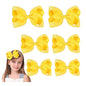 Yellow Hair Bow For Girls and Toddler - 6 pcs Yellow bows clips 6 inch ×2, 4 inch ×2, 3 inch ×2