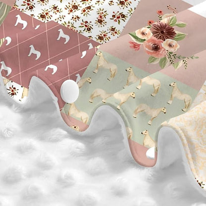 Personalized Baby Car Seat Canopy for Babies with Name, Custom Car Seat Covers for Boys Girls, Infant Opening Minky Nursing Breastfeeding Stroller Cover Carseat Canopies for Newborn (Floral Horse)