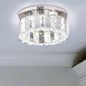 11.8" Modern Crystal Chandelier LED Ceiling Light Flush Mount Mini Ceiling Light Fixtures Crystal Round Chandeliers for Hallway Bedroom Cool White