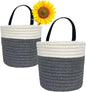 Cotton Rope Hanging Baskets for Organizing 2 Pcs Round Small Wall Basket