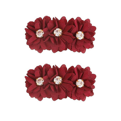 Flower Hair Clips Set for Baby Girl Lightweight Floral Hair Bow Accessories with Boutique Fully Lined Alligator Clip for Toddler Teens Gifts (ATD-FJ10-B)