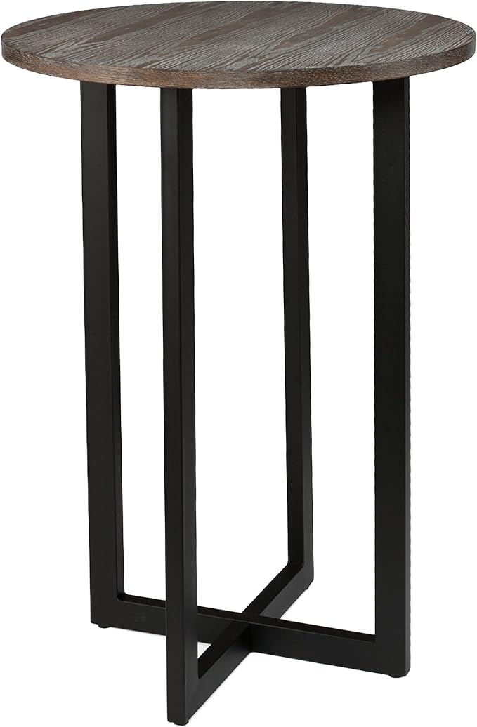 SEI Furniture Danby 42" Bar Bistro Table, Burnt Oak, Black