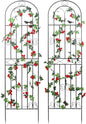 2 Pack 86.7" H x 19.7" W Metal Garden Trellis with Black Coating, Wire Lattice Grid Panel for Climbing Plants Outdoor Roses Vine Cucumbers Vegetables Flower Support