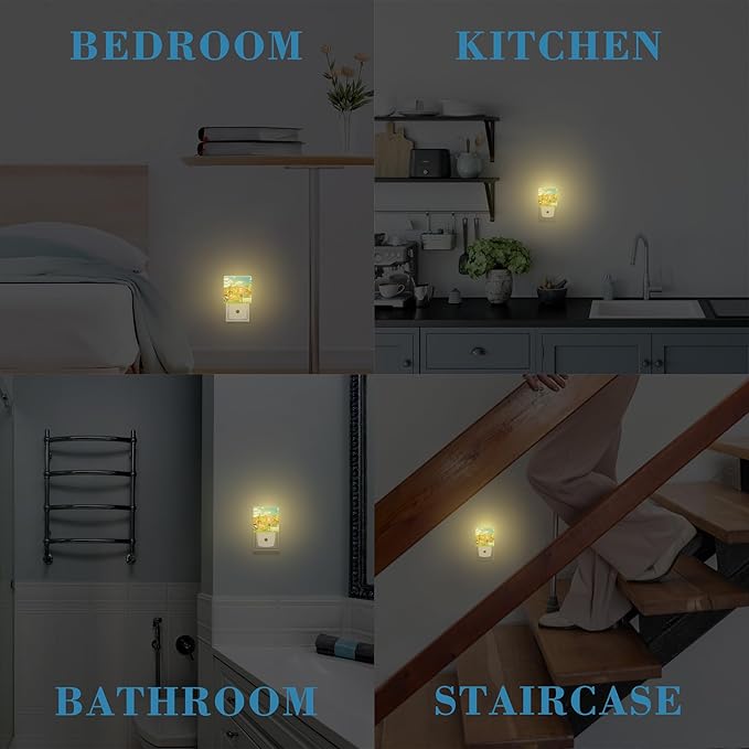 Night Light for Kids Girls Boys, Cartoon Farm Animals Rural Scene LED Night Light Plug into Wall with Dusk to Dawn Sensor for Room Decor, Hallway, Kitchen, Bathroom, Nursery, Stairs